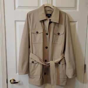 Dennis Basso Beige Belted Jacket
